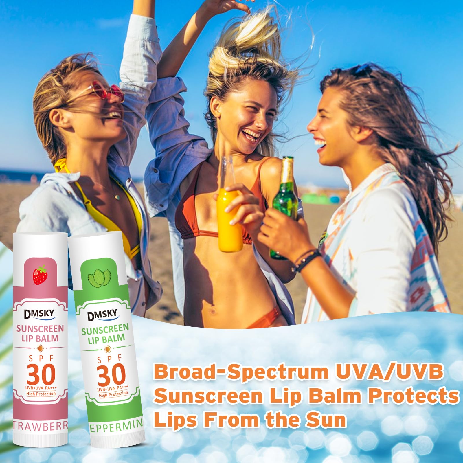 DMSKY travel-size lip balm ready for sun days and outdoor activities