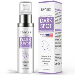 DMYGO dark spot remover packaging close-up shows premium skincare solution for even tones.