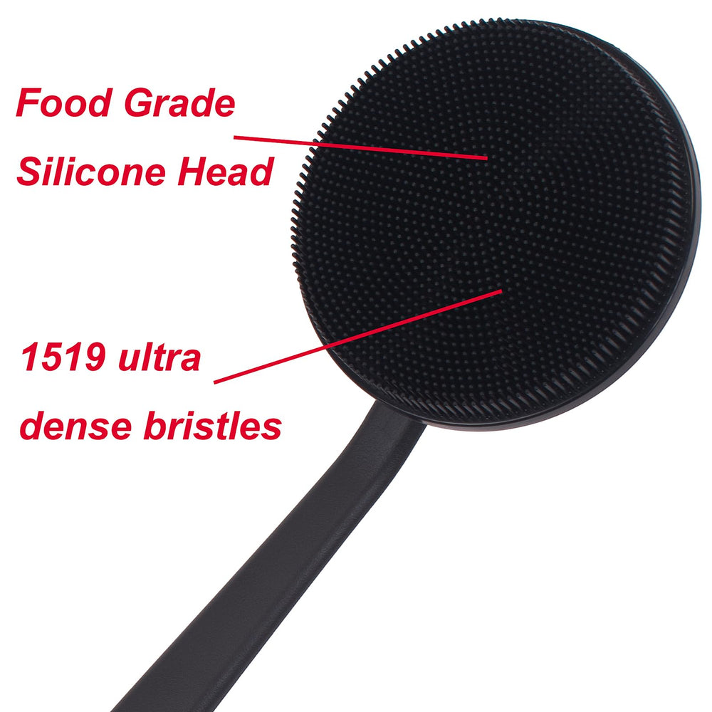 DNC back-scrubber long-handle enables easier reach for back.