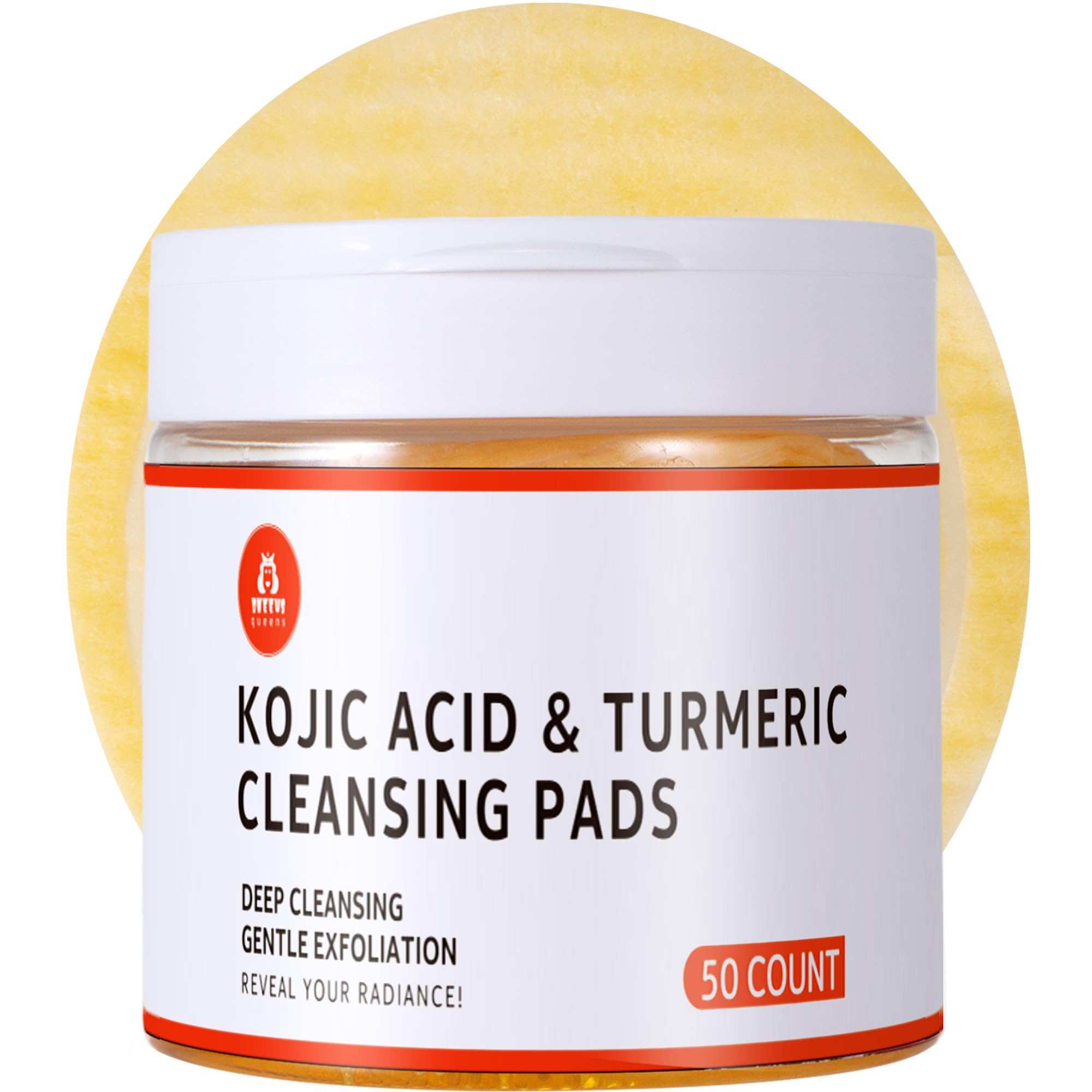 Dneeus turmeric kojic cleansing pads packaging promotes easy daily brightening routine