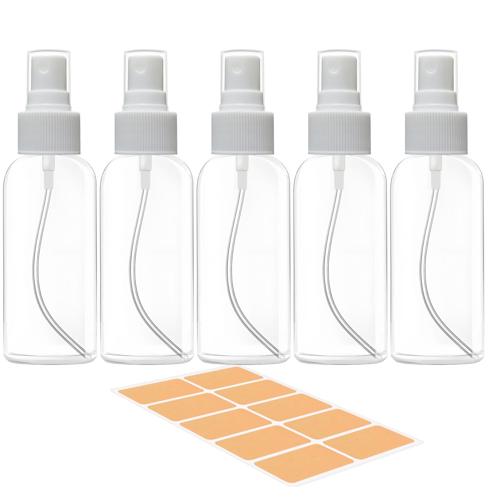 DNSEN travel spray bottles in clear 3.4 oz size, ideal for carry-on liquids.