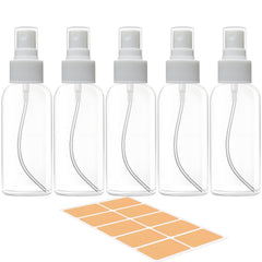DNSEN travel spray bottles in clear 3.4 oz size, ideal for carry-on liquids.
