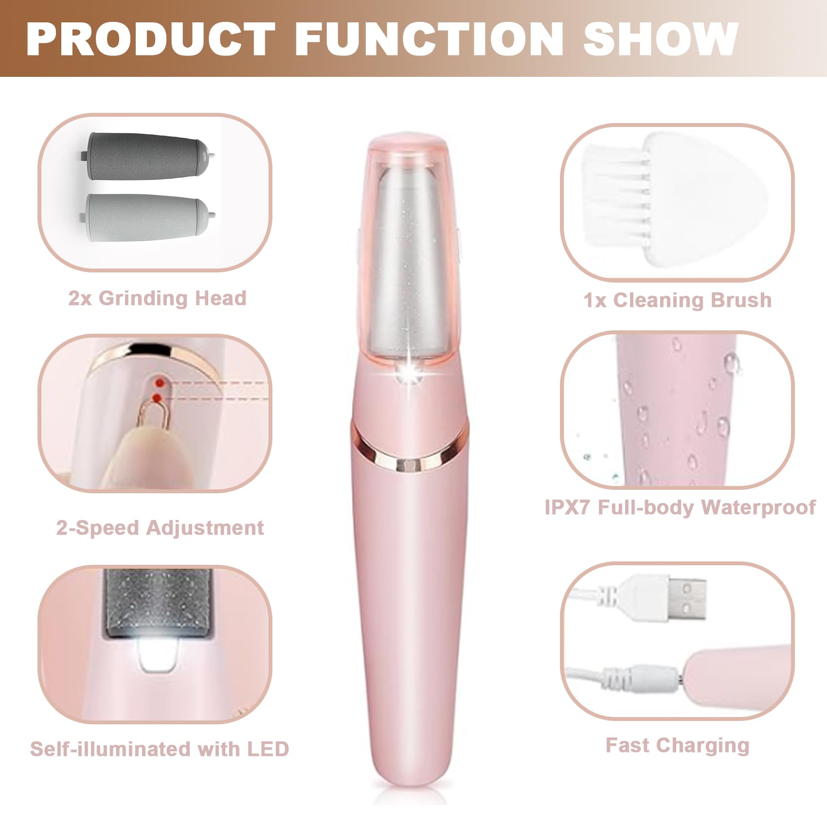 DNXCDM Smooth Pedicure Wand in-use demonstrates gentle, efficient callus removal at home.
