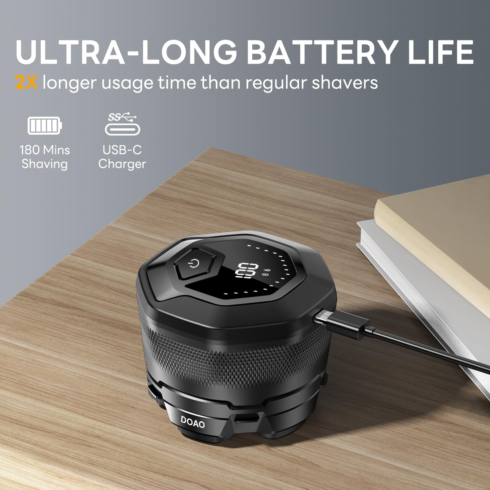 DOAO A6-Plus wet-dry shaving allows shower or dry-use routines