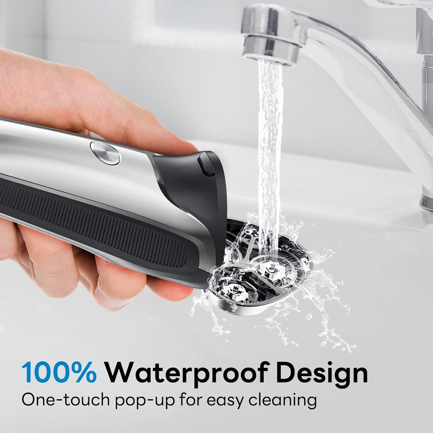 DOAO Electric Razor waterproof design enables easy cleaning and shower shaving