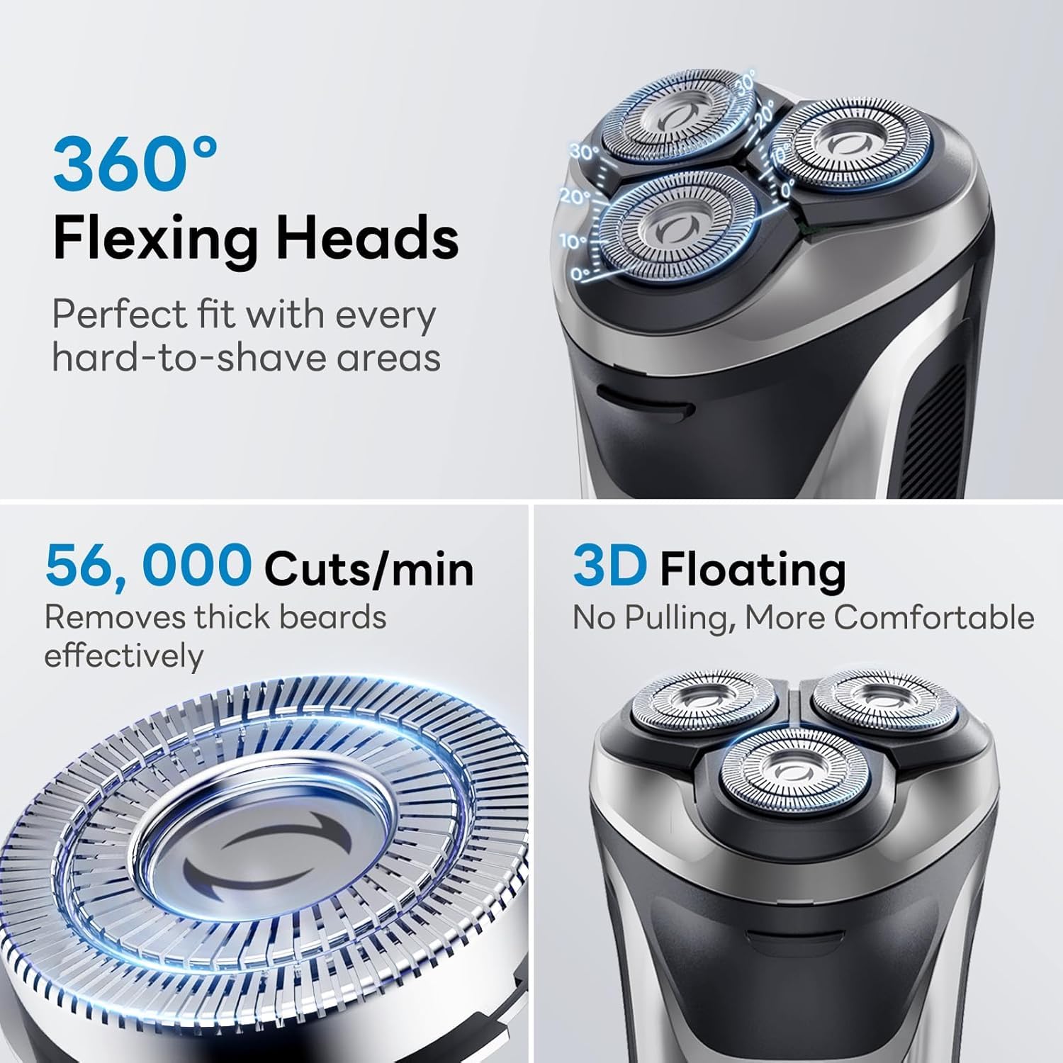 DOAO Electric Razor for wet and dry use versatile shaving