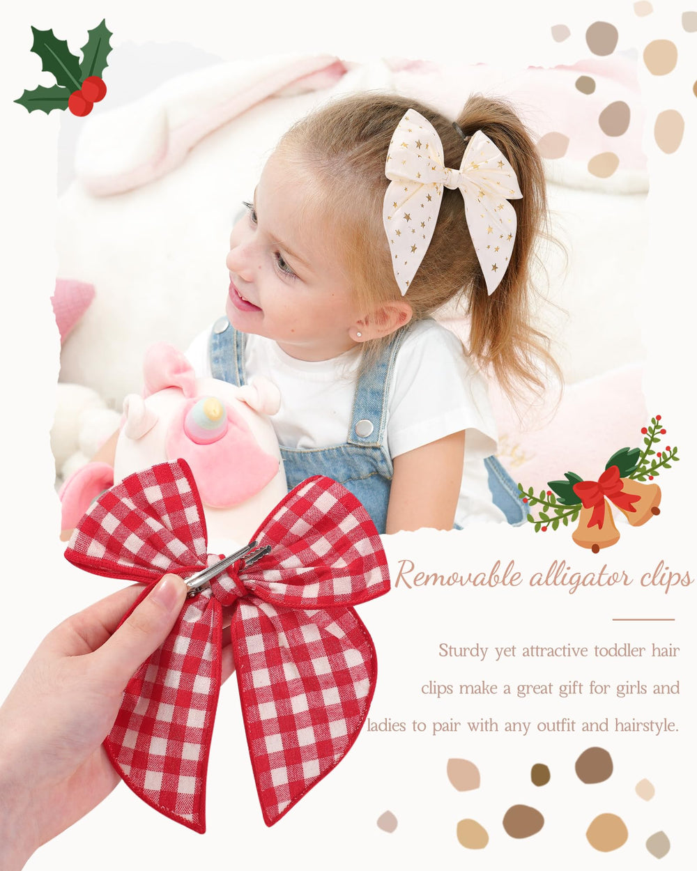 Doboi Christmas bow plaid pattern closeup for coordinated looks.
