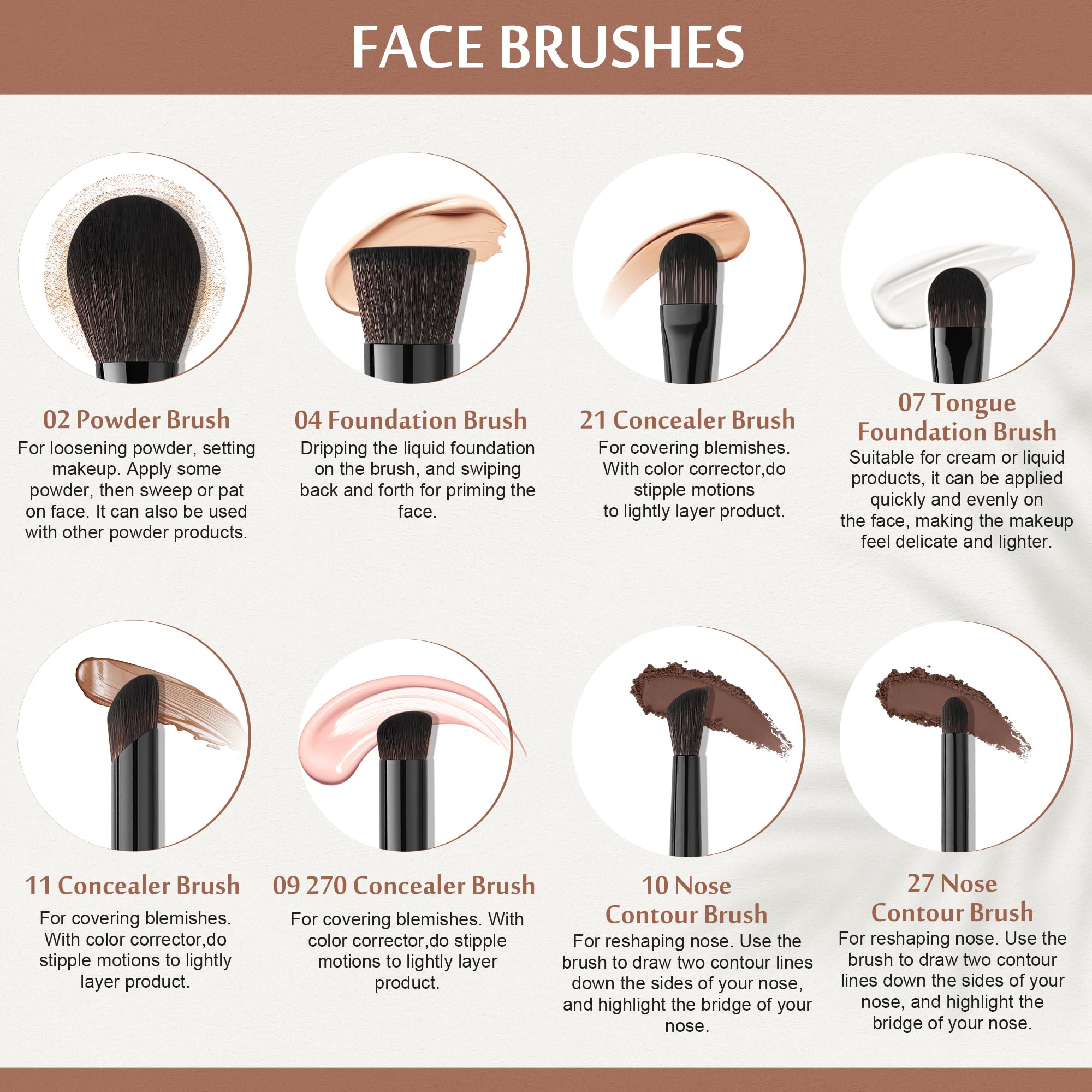 Docolor Eye brushes collection supports smooth eye shadow blending and precise liner work