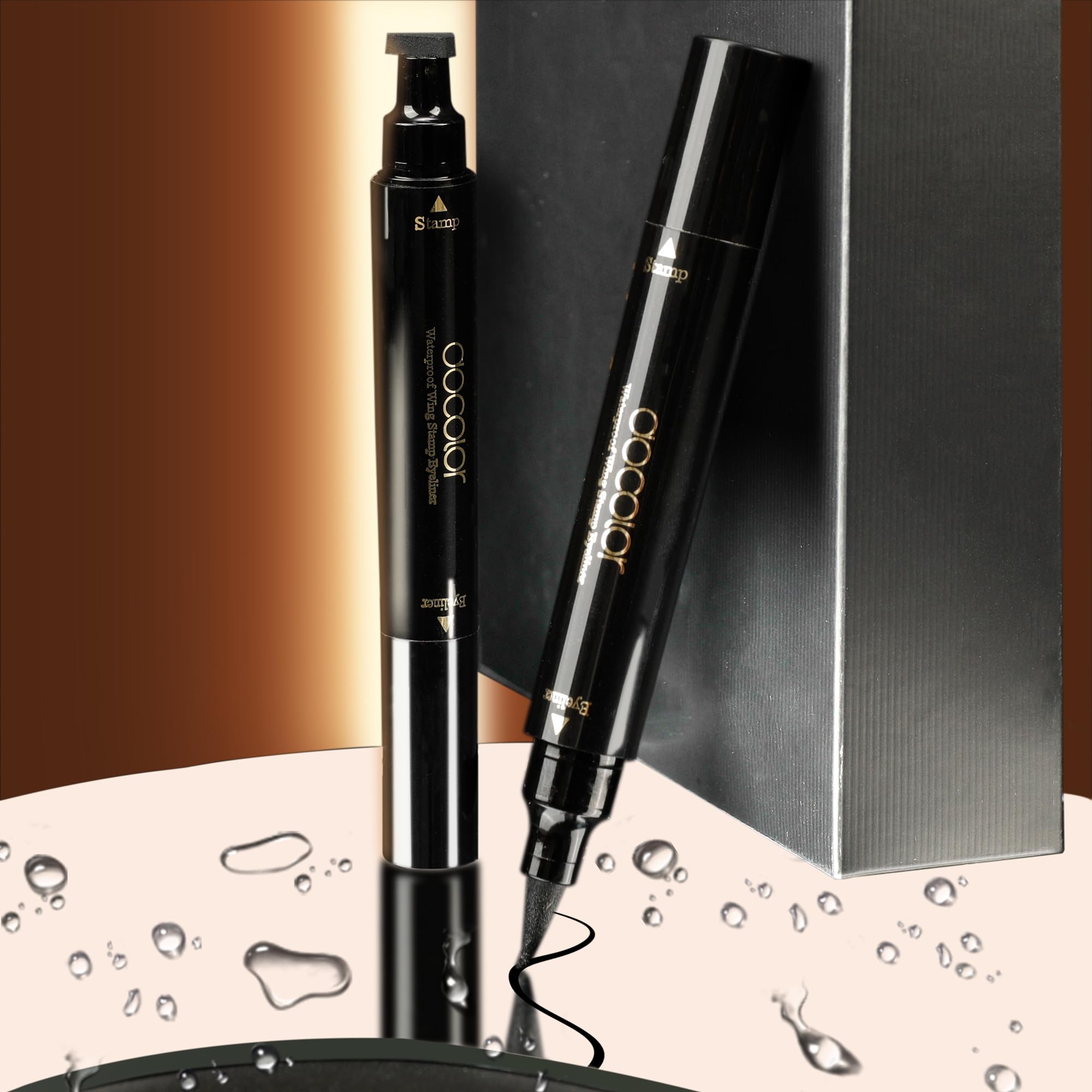 docolor eyeliner stamp in use for quick morning routine.