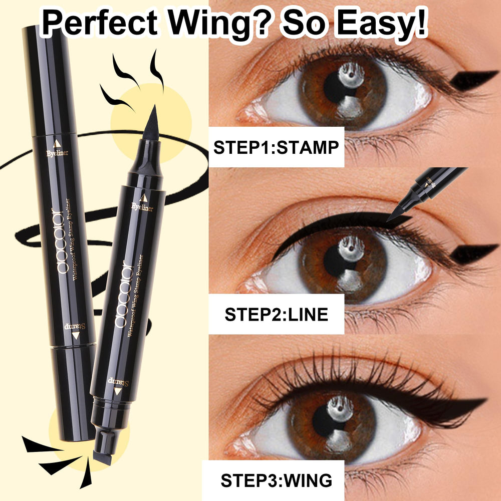 docolor eyeliner wing stamp close-up enables quick, symmetrical wing application.