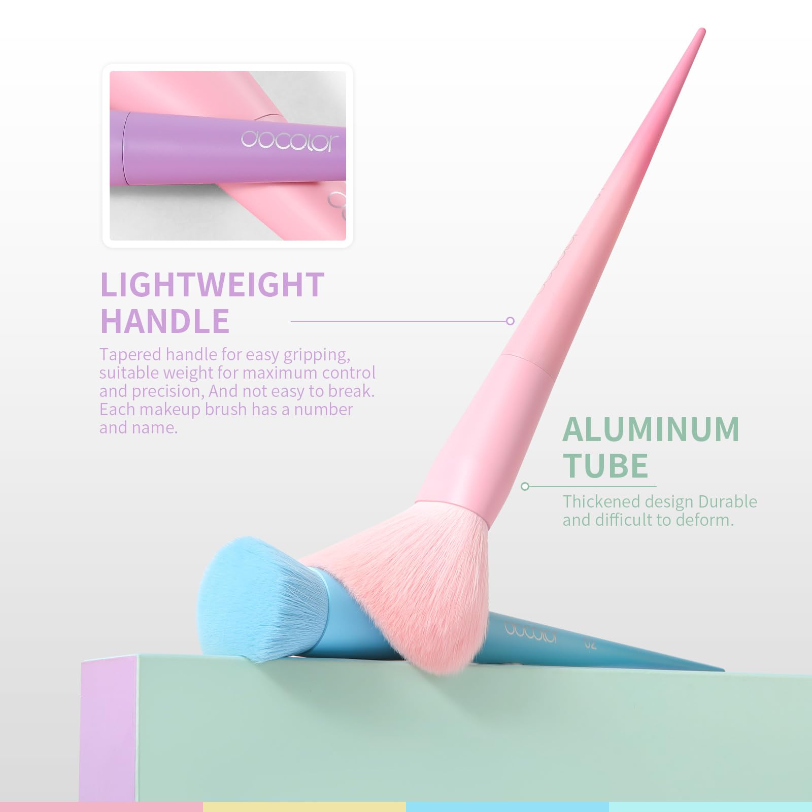 Docolor fan brush for soft highlighter application