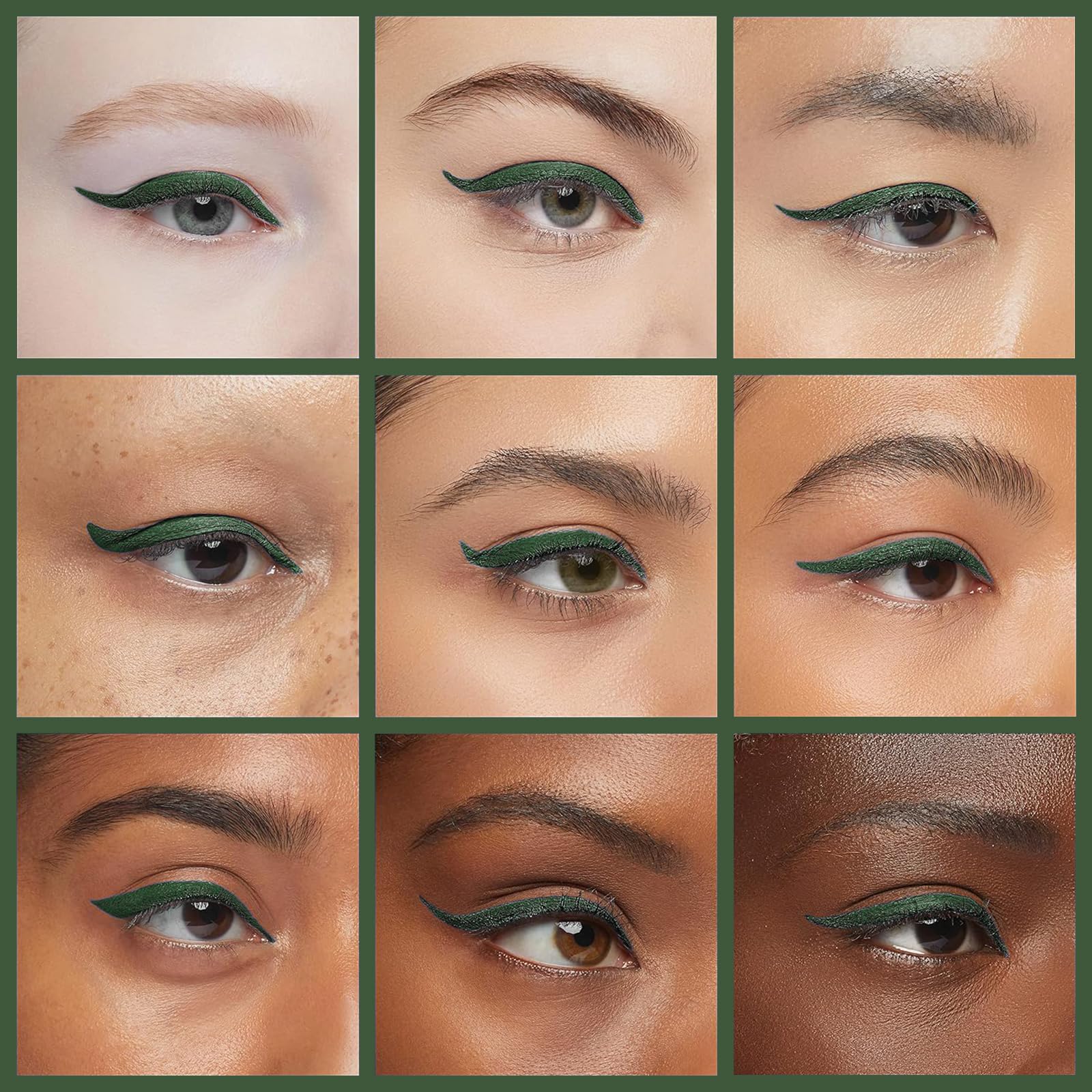 docolor green eyeliner line natural to bold wing example