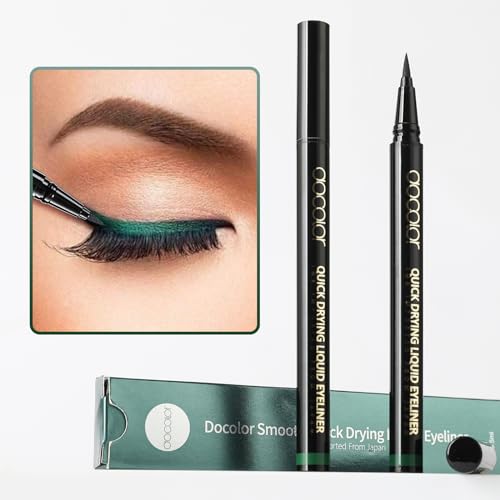 docolor green eyeliner bottle closeup highlights packaging and ease of use