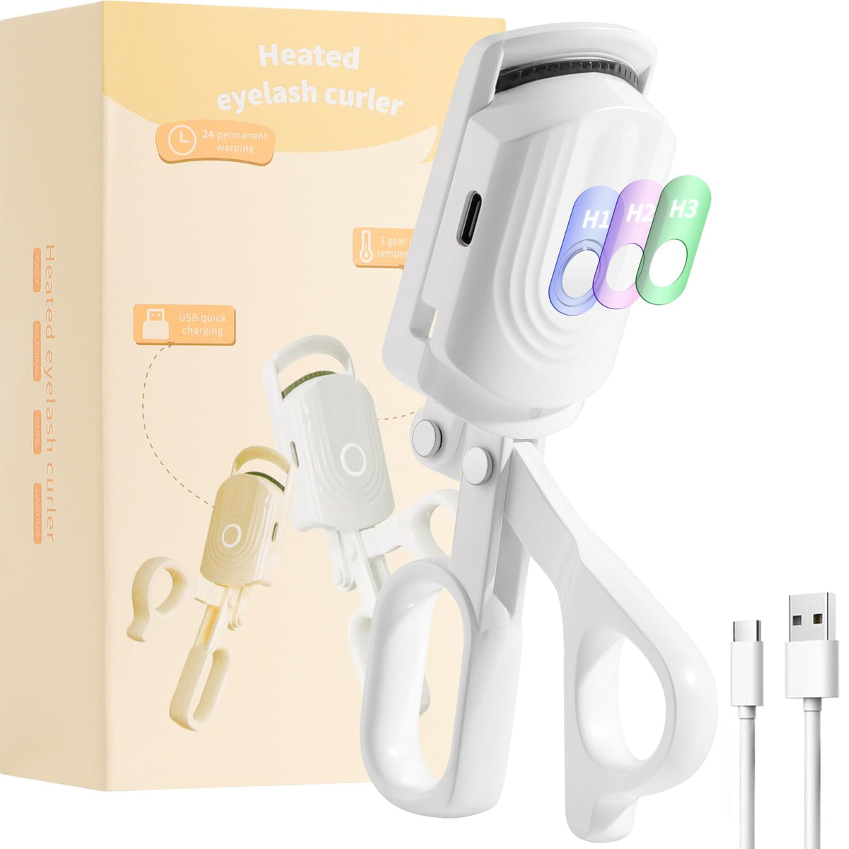 Docolor heated eyelash curler quick heat up for natural curl
