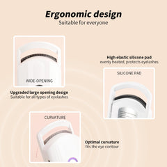 Docolor heated eyelash curler with USB-C charging for easy recharge on the go