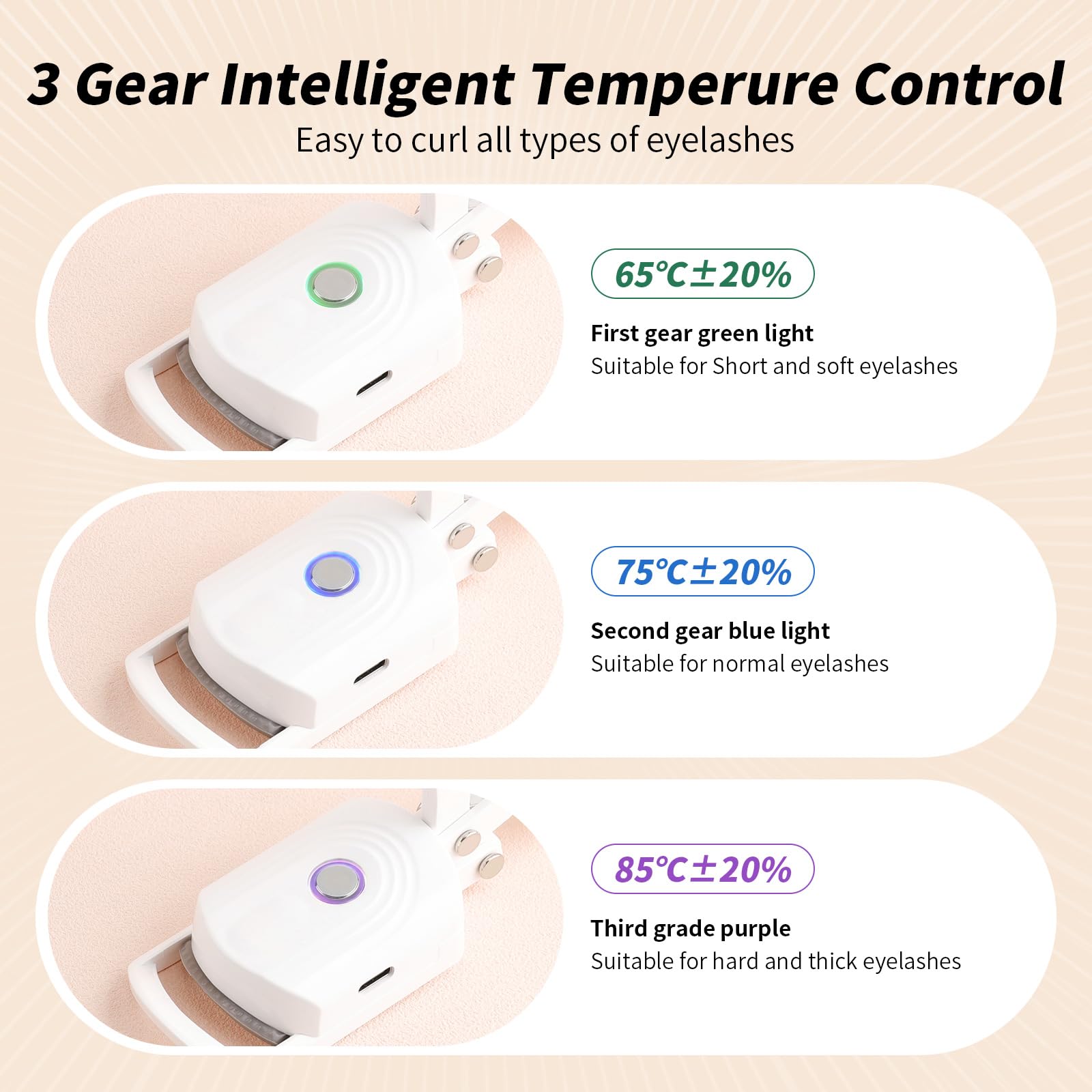 Docolor heated eyelash curler wide-open design fits most eye shapes