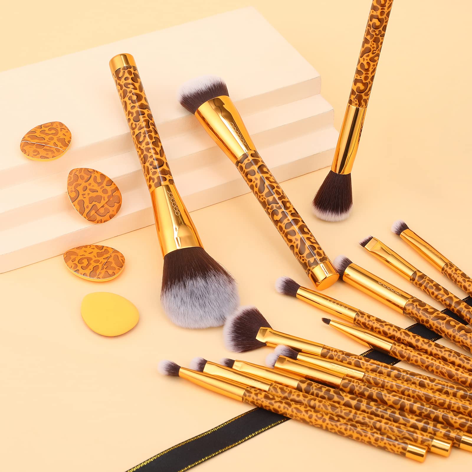 Docolor Leopard eyebrow brush defines brows with clean, controlled strokes.