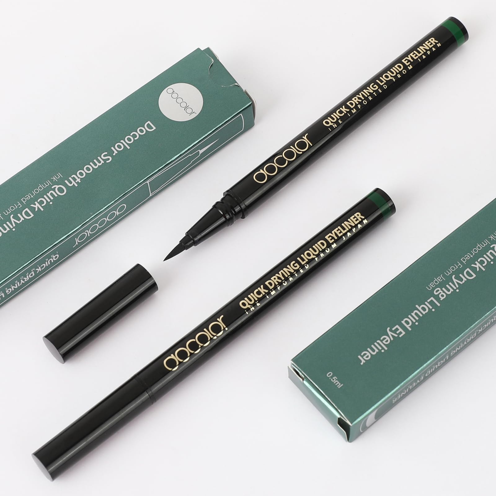 docolor liquid eyeliner packaging emphasizes easy handling