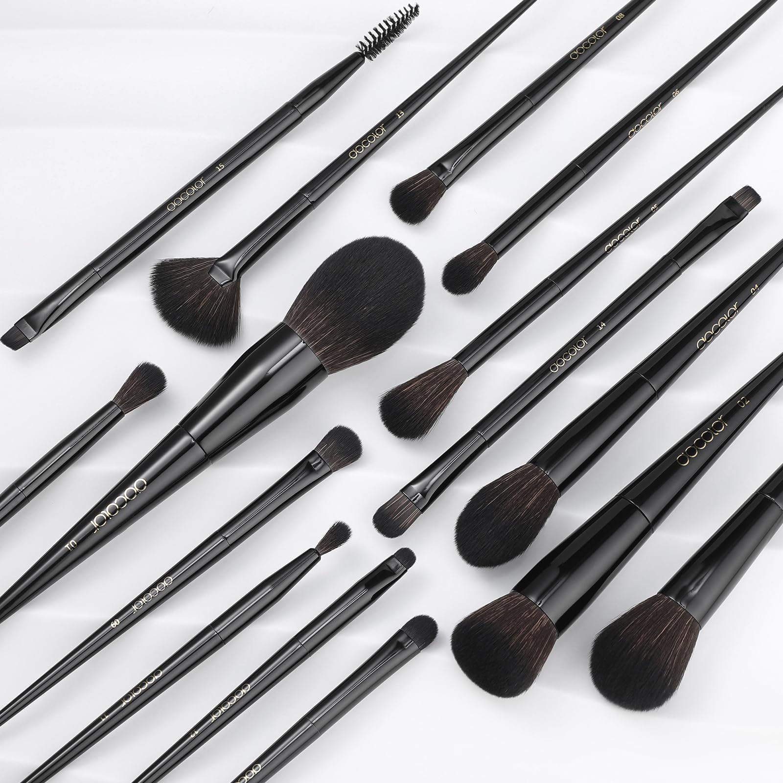 Docolor makeup brush set 15pc eyeshadow blender for precise eye looks.