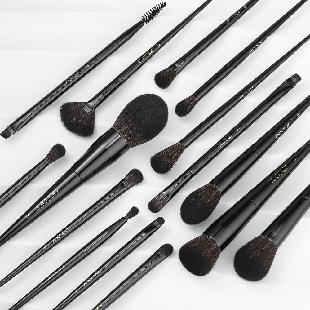 Docolor makeup brush set 15pc eyeshadow blender for precise eye looks.