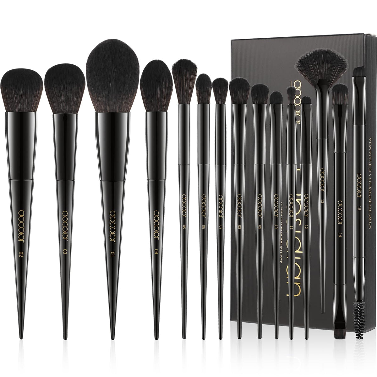 Docolor makeup brush set 15pc foundation brush for flawless base makeup.