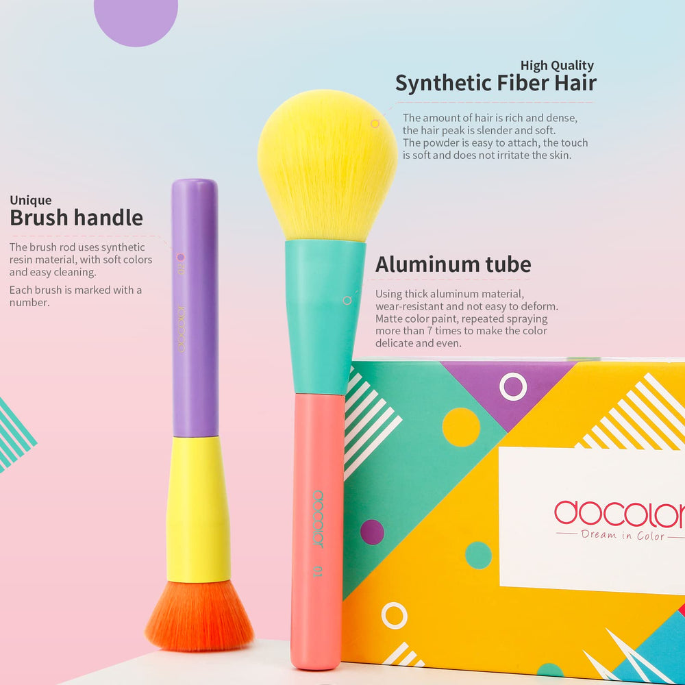 Docolor eyeshadow brush set for precise lids and seamless blending.
