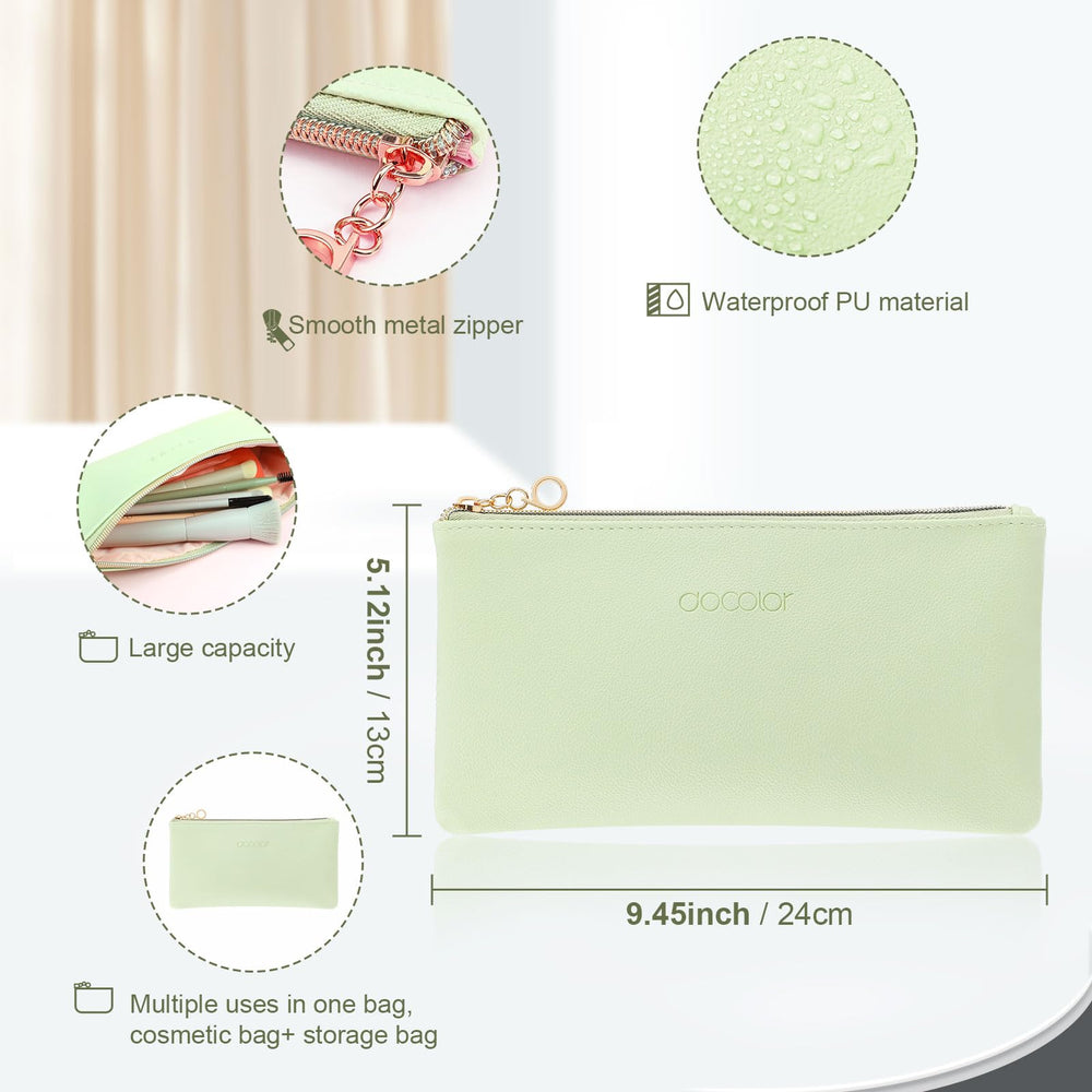 Docolor Morandi luxury cosmetic bag stores brushes neatly for travel.