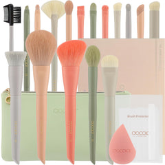 Docolor Morandi makeup brushes wooden-handle closeup for precise makeup application.