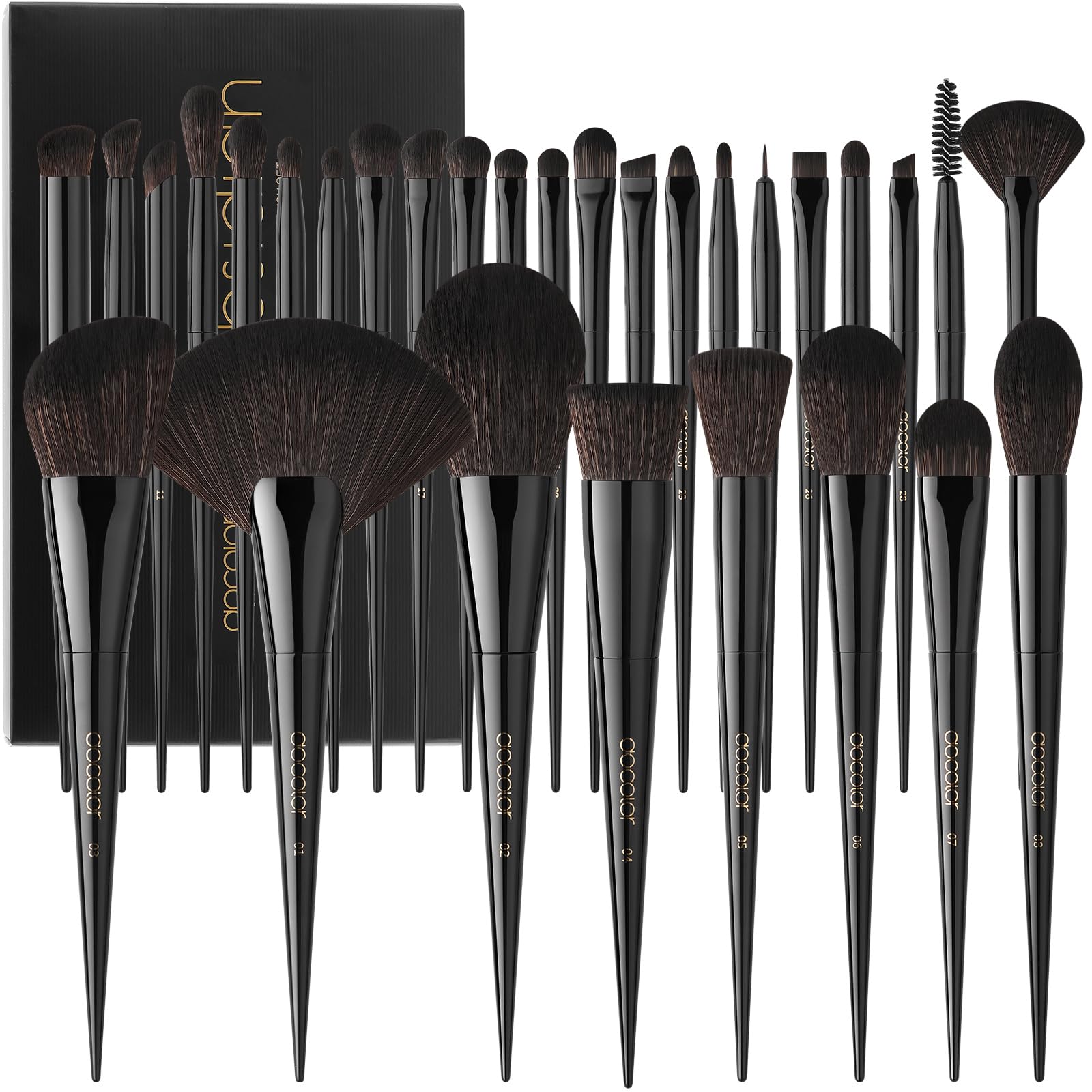 Docolor Obsidian Face Kit brush set delivers precise powder application for a flawless finish