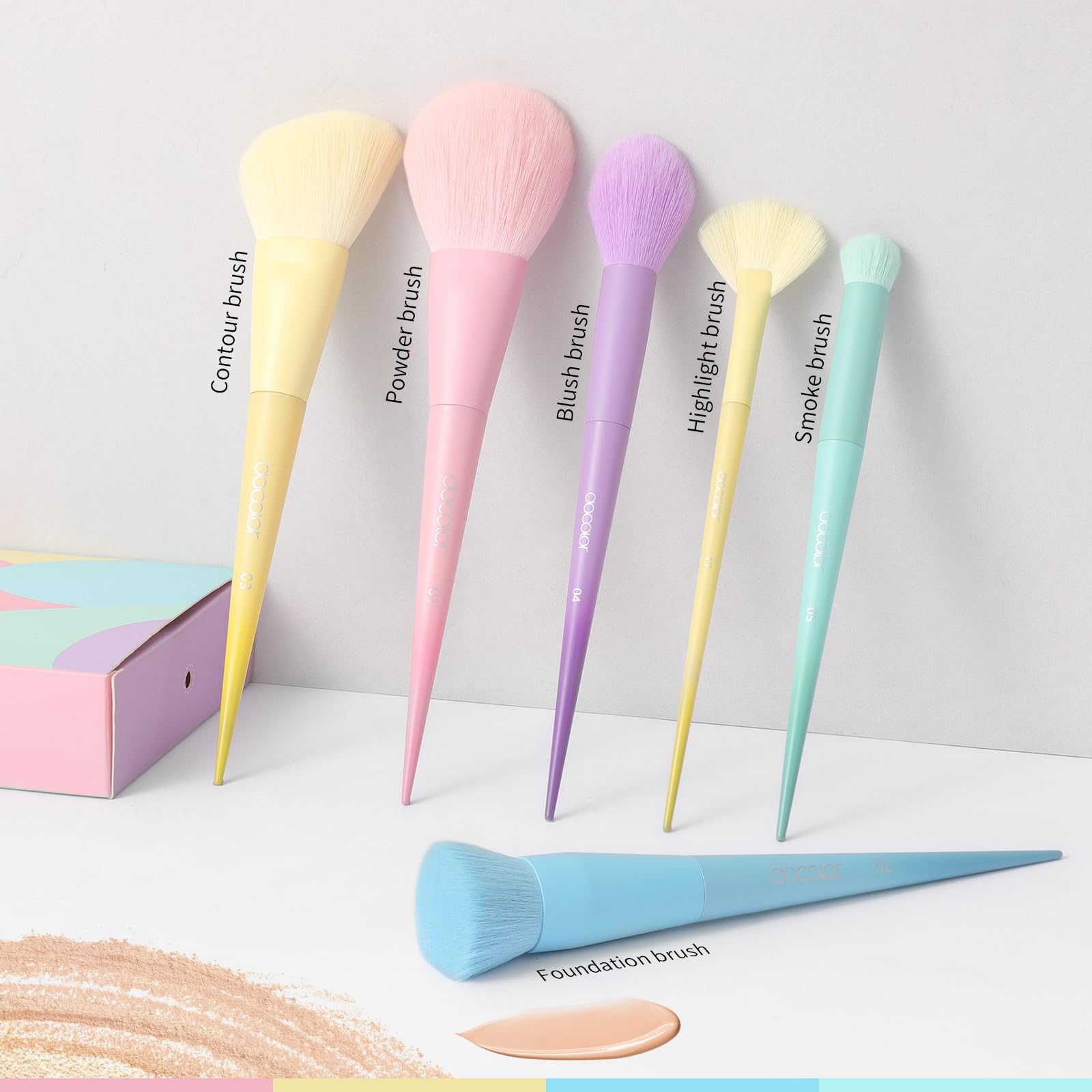 Docolor brushes with vegan synthetic bristles for sensitive skin