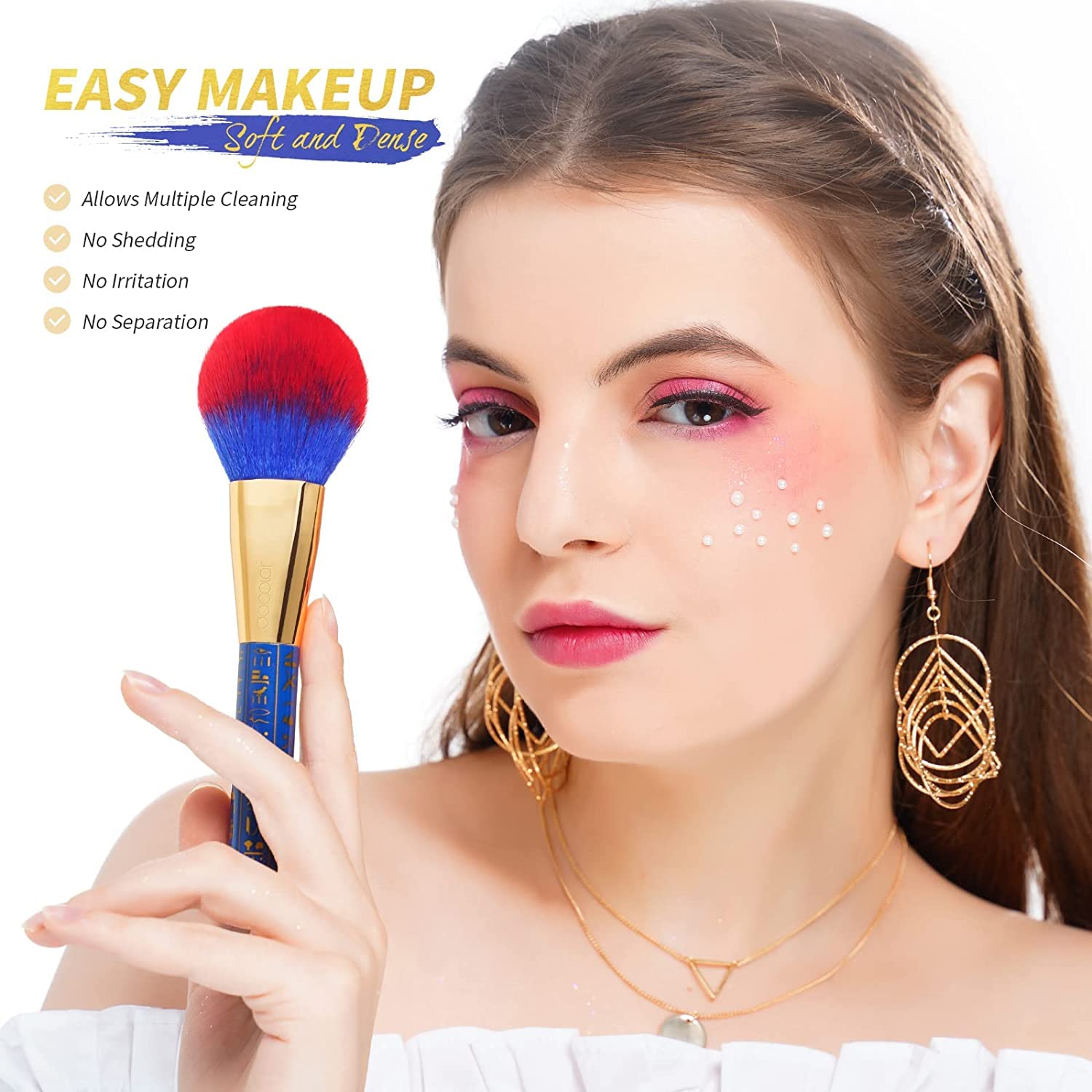 Docolor vegan-synthetic-bristles-detail highlights cruelty-free, easy-clean materials.
