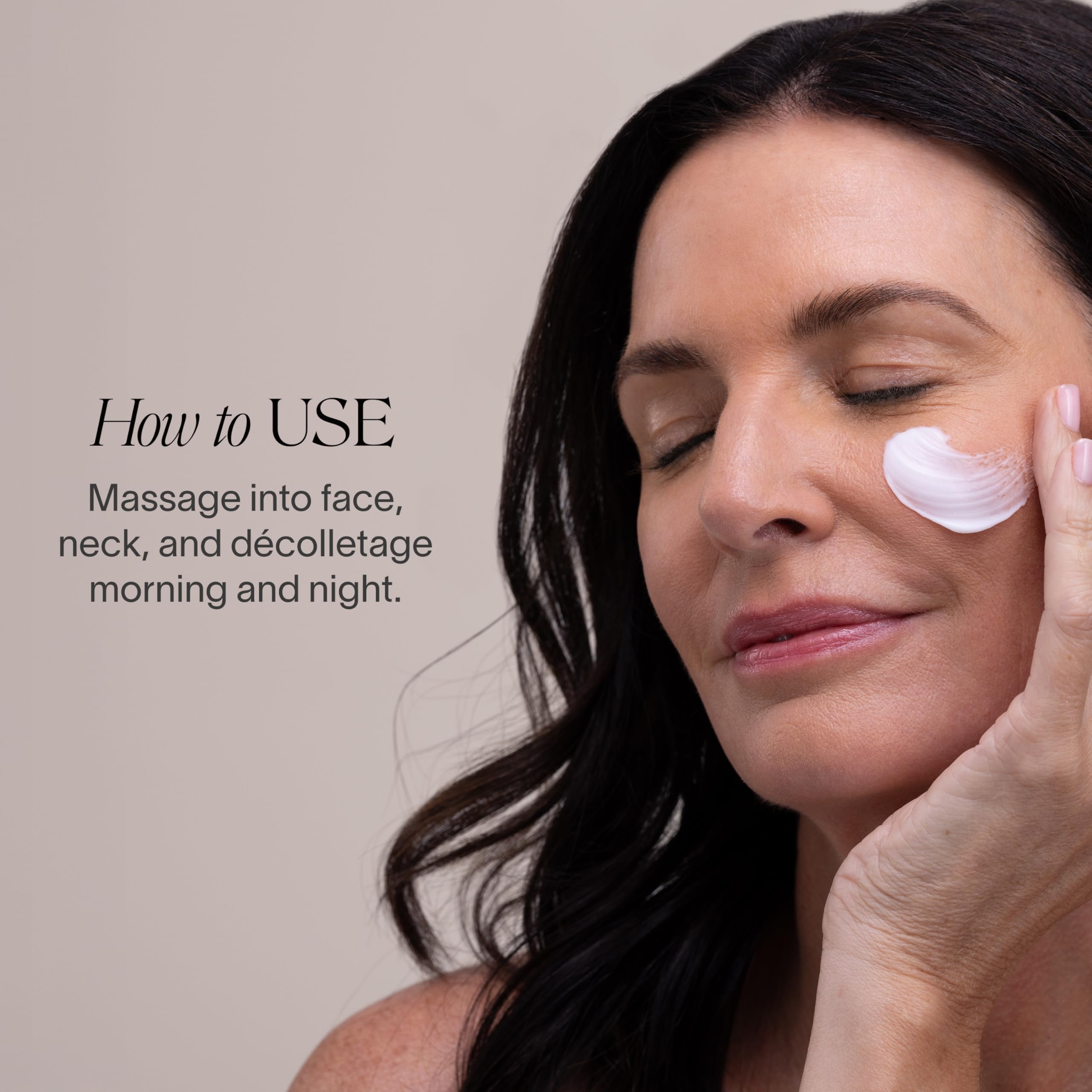 Doctor Rogers Restore application hands demonstrates easy massage for smoother skin texture.