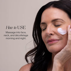 Doctor Rogers Restore application hands demonstrates easy massage for smoother skin texture.