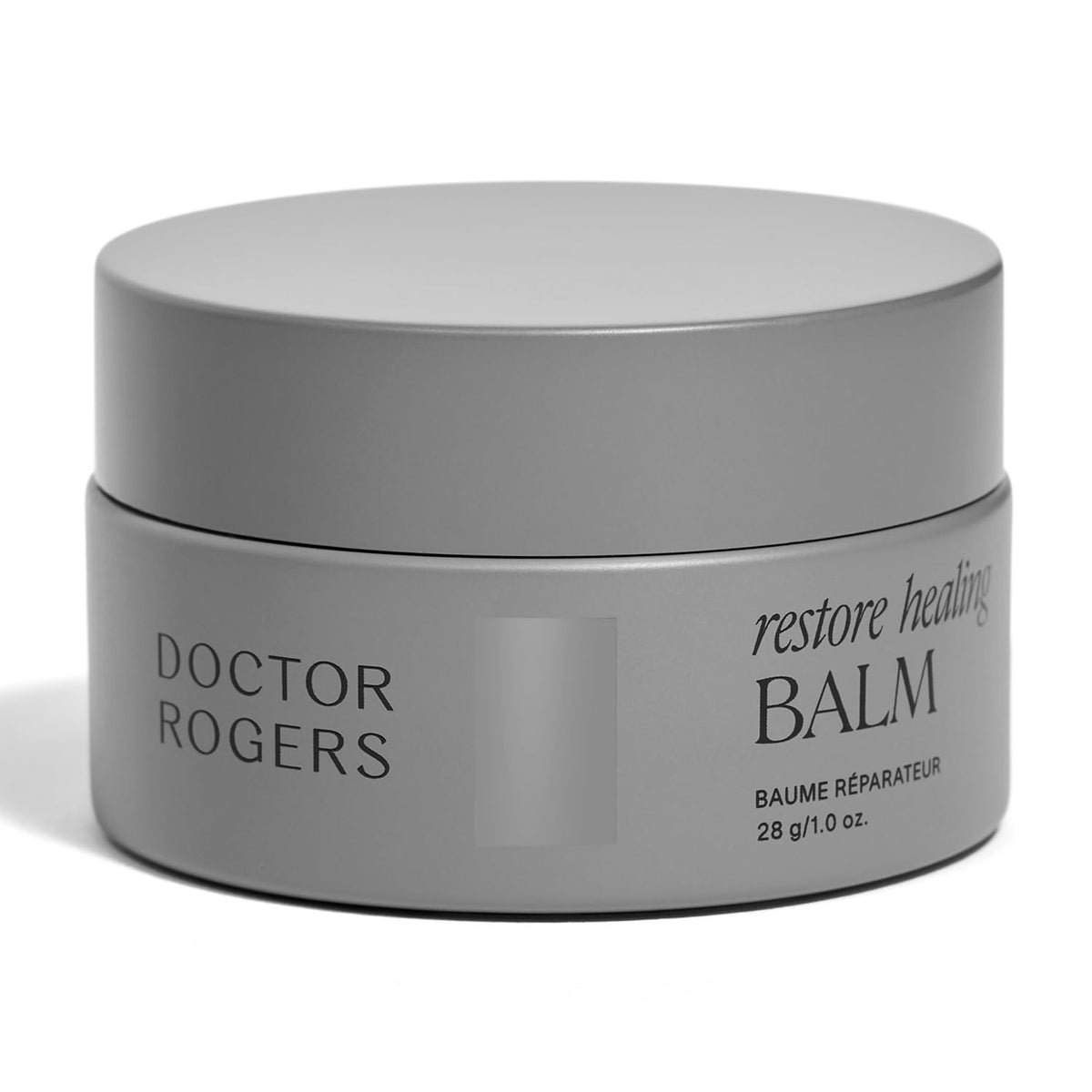 Doctor Rogers Restore Healing Balm jar shows soothing, nourishing formula for dry skin