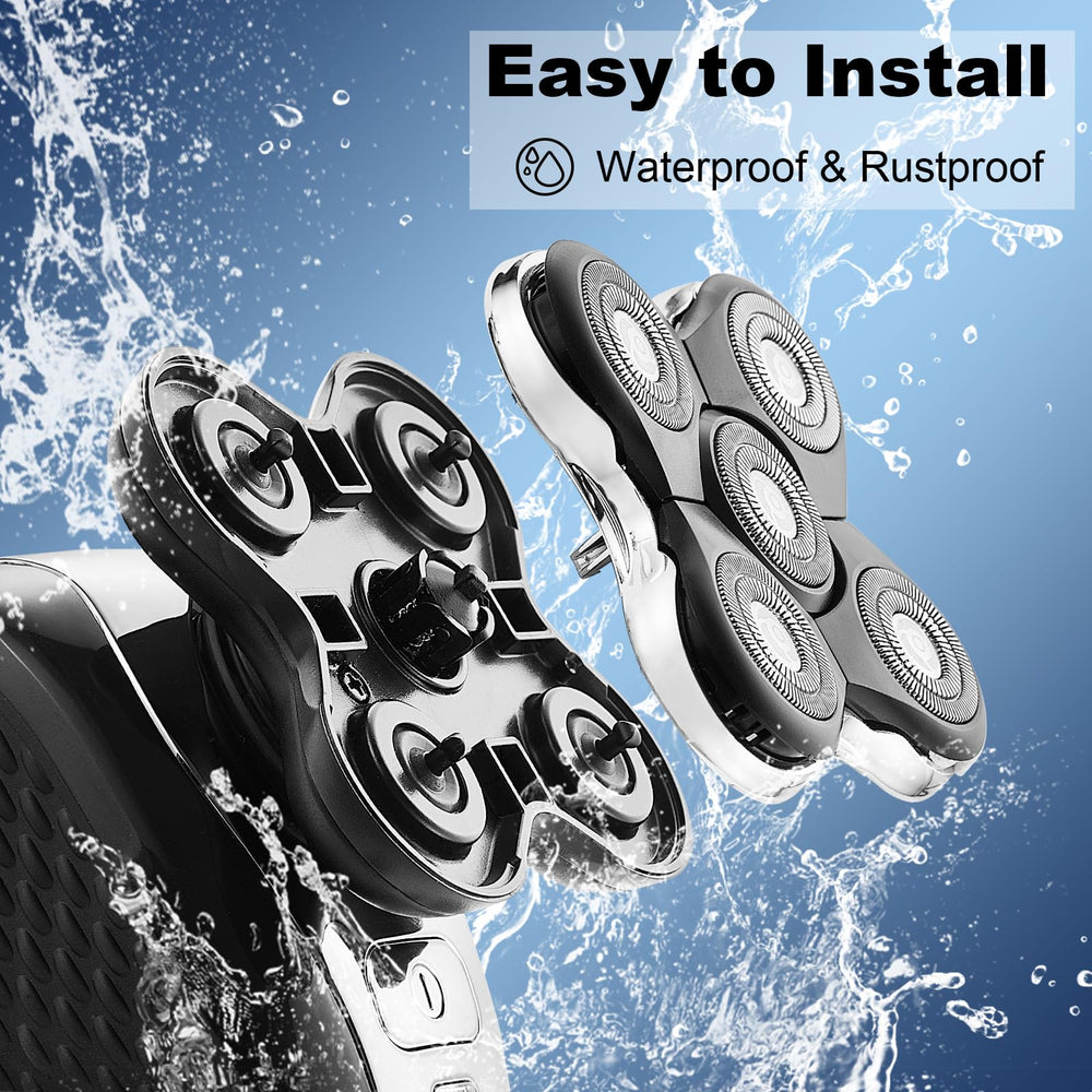 DODAER shaver heads installation process showing easy snap-in replacement.