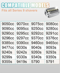 Dodauer 94M Series 9 replacement head installed on Braun demonstrates easy replacement and smooth grooming.