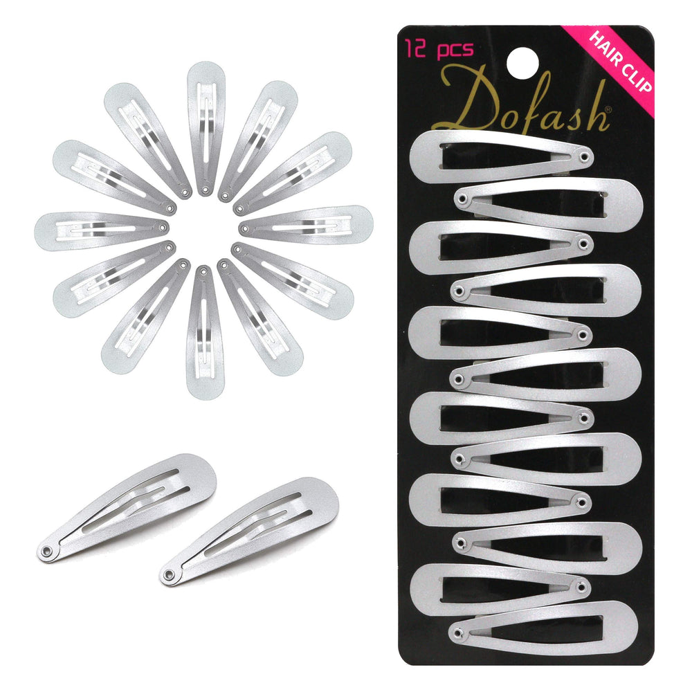 Dofash 12pcs snap hair clips silver gray pack for quick daily styling.
