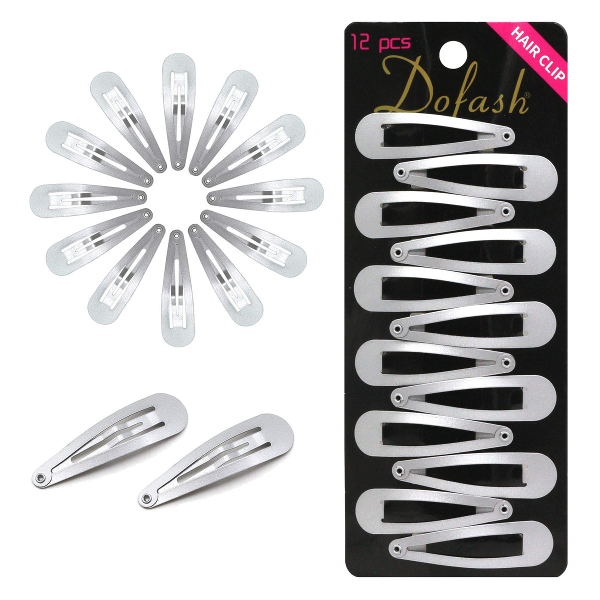 Dofash 12pcs snap hair clips silver gray pack for quick daily styling.
