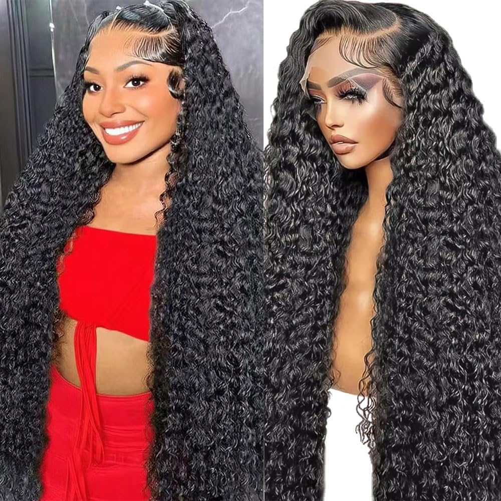 Dokihis deep-wave lace-front wig 13x6 hd lace blends for natural hairline