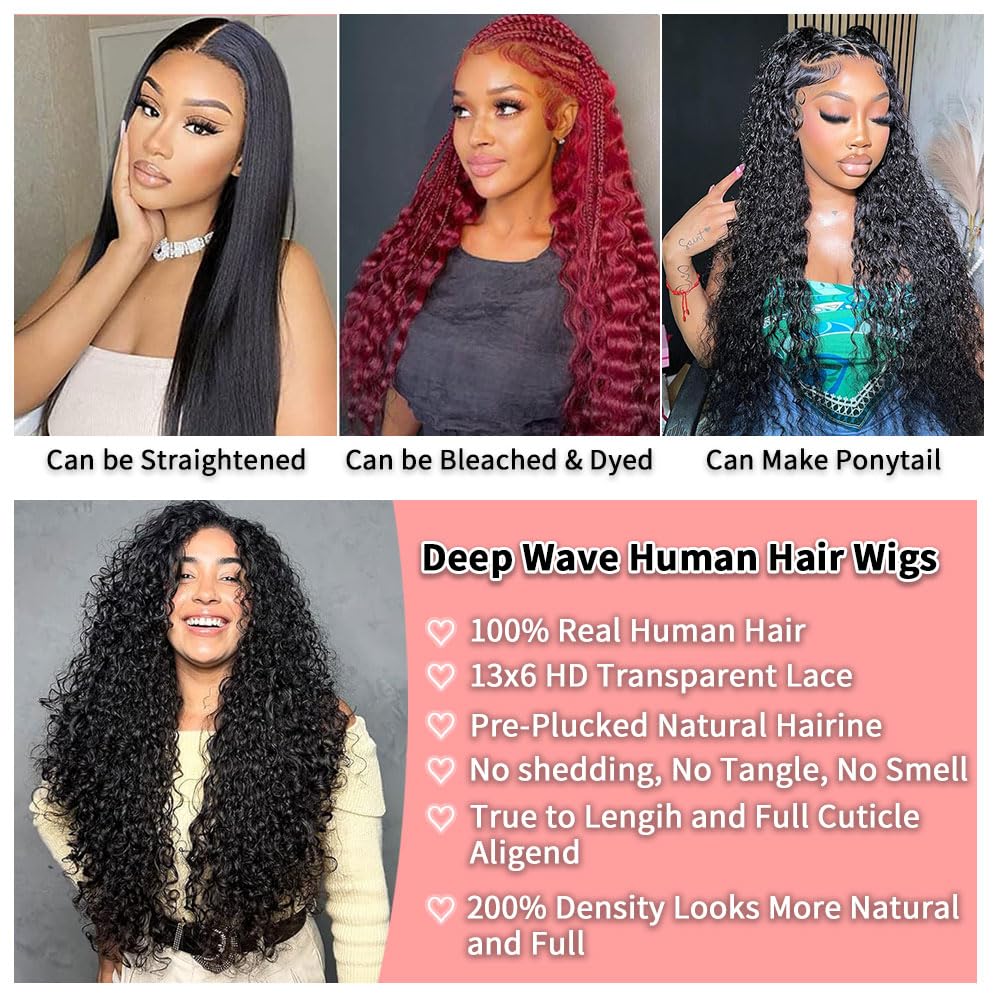Dokihis deep-wave wig with baby hairs for soft, natural framing