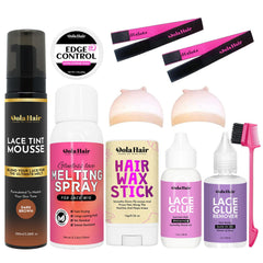 Dolahair dark brown lace tint mousse blends lace with skin for a natural look