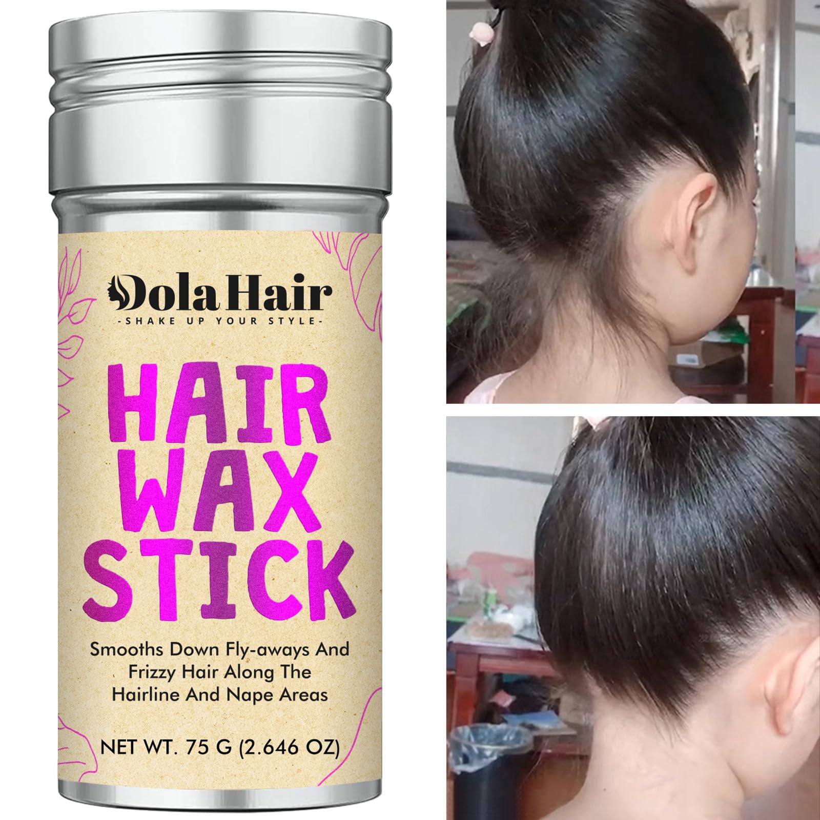 Dolahair wax stick direct-application shows quick, mess-free smoothing.