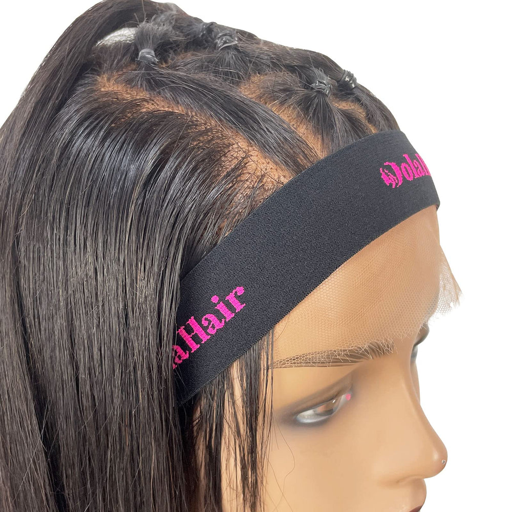 Dolahair lace melting band material detail highlights soft polyester and elastic latex comfort.