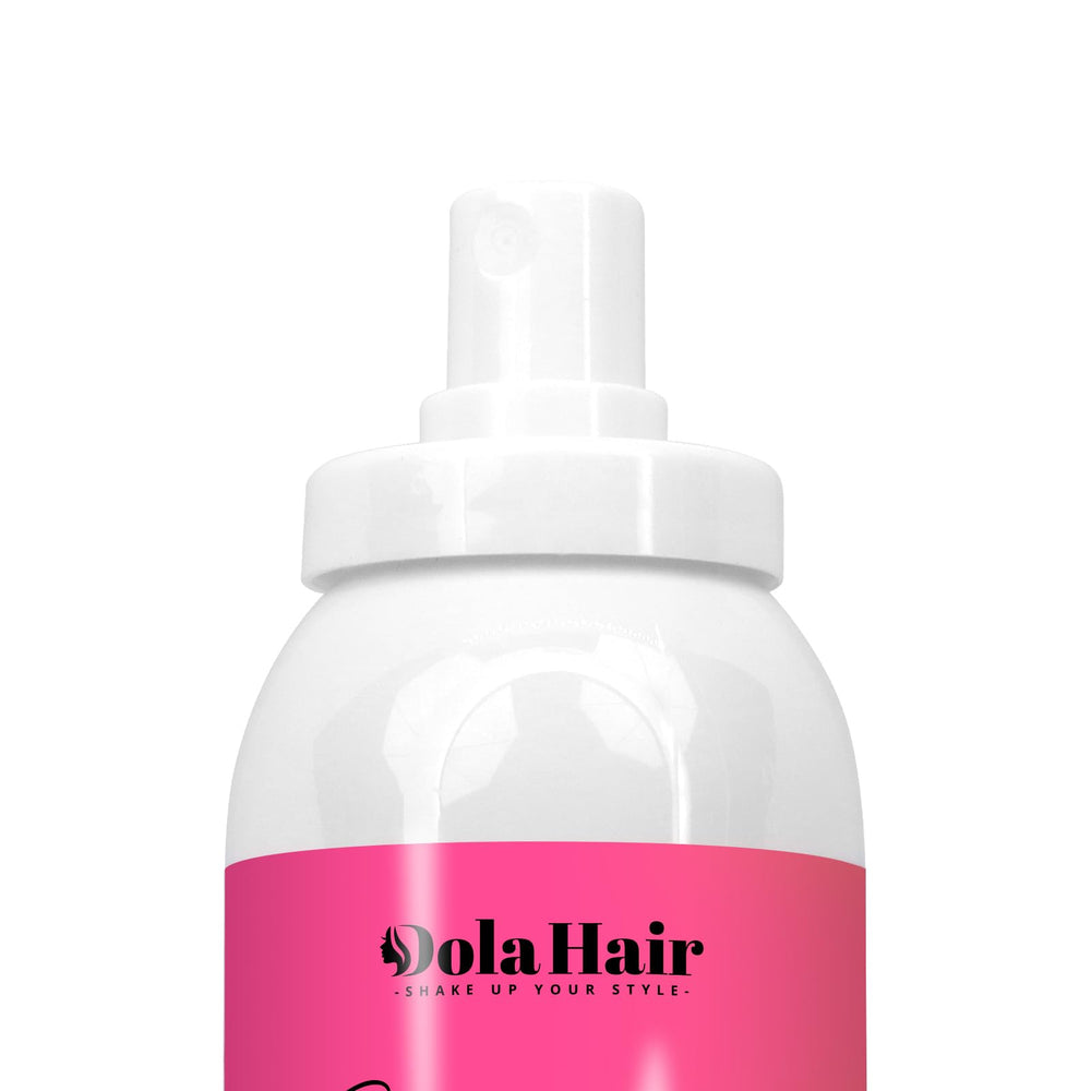 Dolahair lace melting spray helps secure lace for a smooth, natural finish.