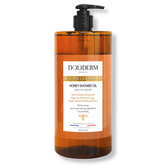 Doliderm Paris Rituel de Miel bottle shows hydrating honey shower oil.