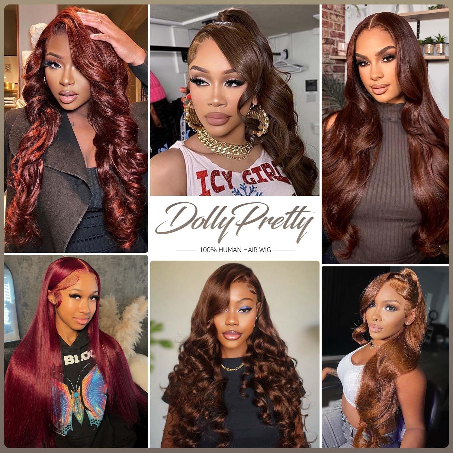 Dolly Pretty colored wig can be dyed or styled safely for versatile looks.