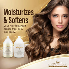 Dominican Magic Coconut Detangler Conditioner 1Gal bottle pump for silky, tangle-free hair.