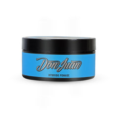 Don Juan Hybrido Pomade etiqueta: fijación fuerte para peinados duraderos.