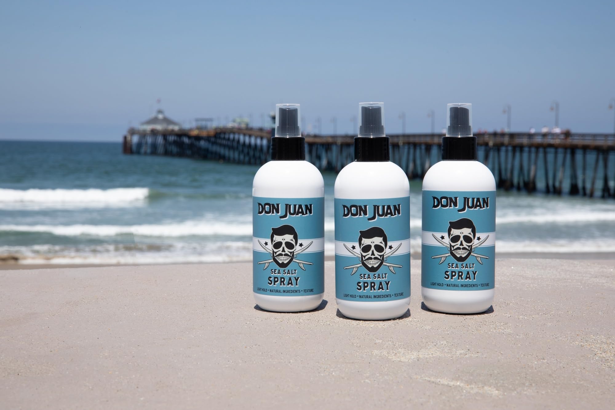 Don Juan sea salt spray demonstrates added volume and matte texture.