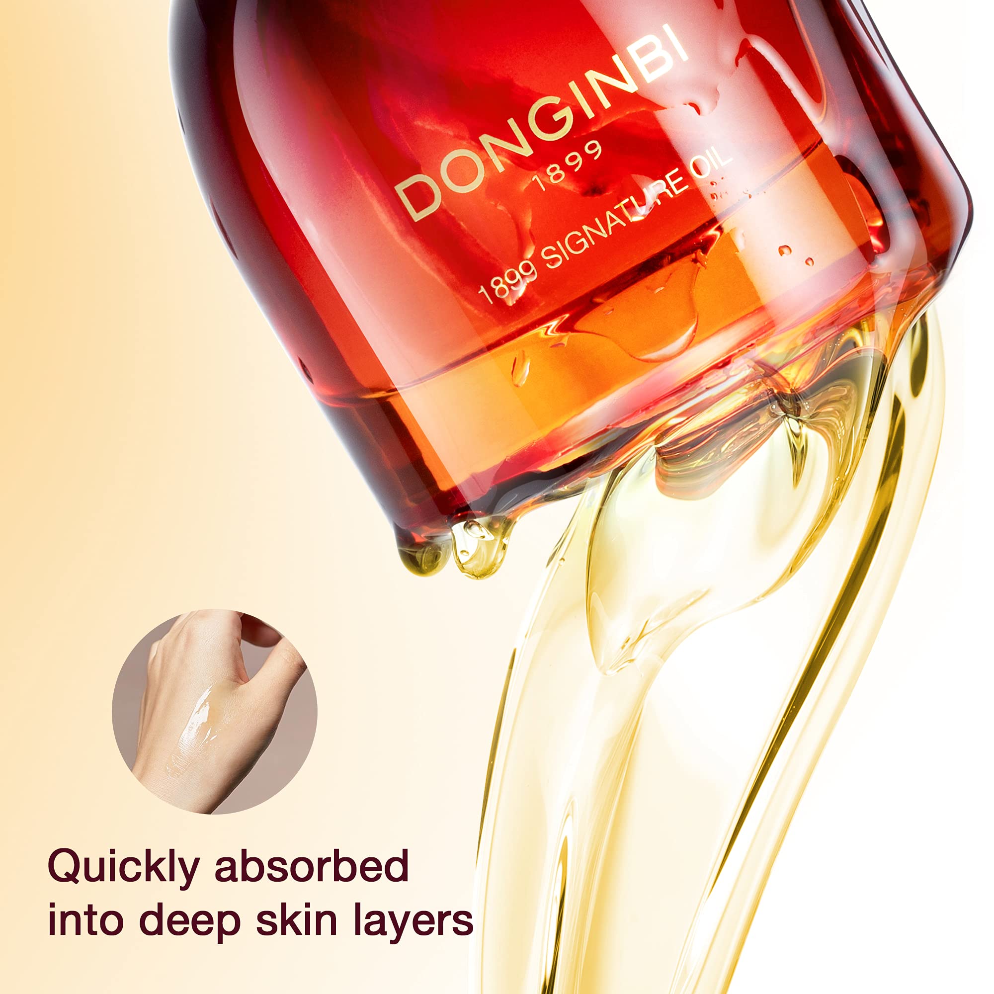 Donginbi 1899 Signature Oil red ginseng ingredient nourishes complexion.